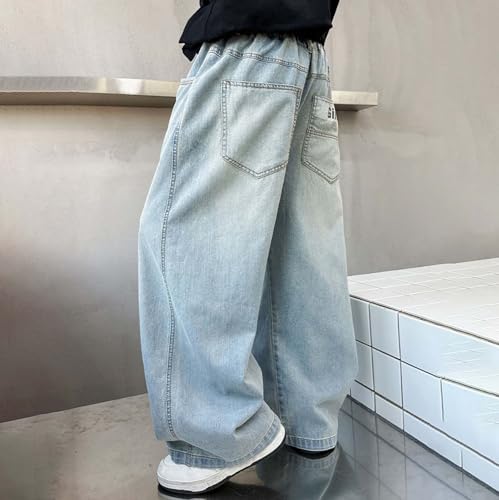Jeans de ajuste regular holgado para niños con tejido elástico duradero 5