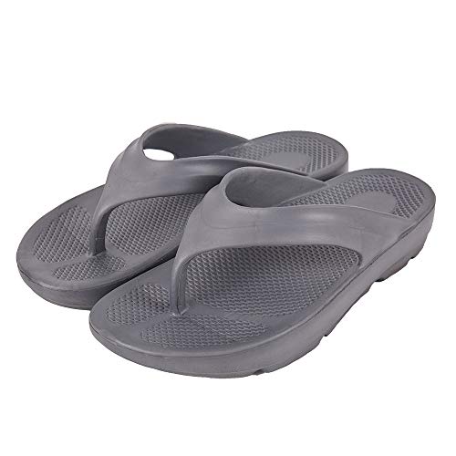 FUNKYMONKEY Women's Thong Flip Flop Ultra Soft Arch Support Sandals (6 M US, DK GREY) - Thumbnail 7