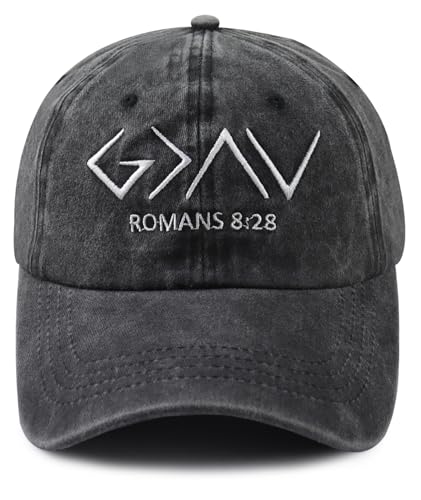 Jeasyunds Christian Gifts for Women Men God is Greater Than The Highs and Lows Hat Jesus Baseball Cap Easter Christmas Birthday Gifts for Mom Dad Wife Hubby Black
