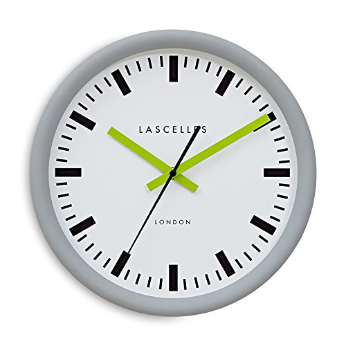 Roger Lascelles Clocks Wall Clock, Grey/Lime/White, M