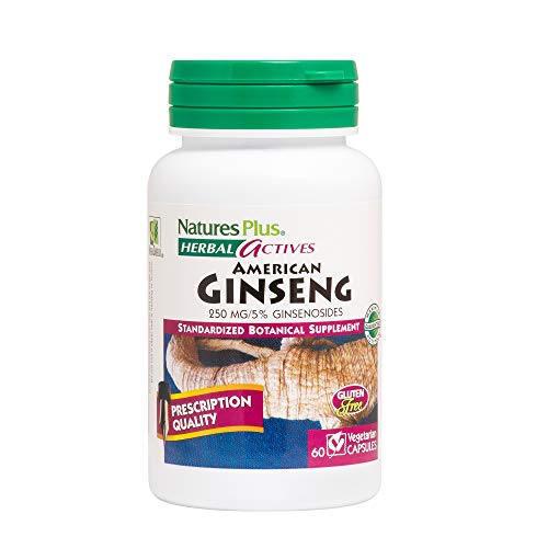 Naturesplus Herbal Actives American Ginseng - 250 Mg, 5% Ginsenosides - 60 Vegan Capsules - Gluten-Free - 60 Servings #TOP22