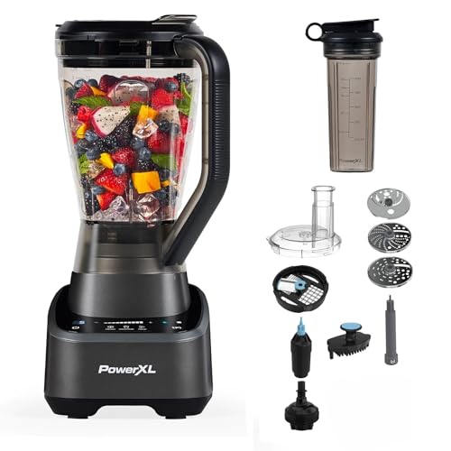 PowerXL SensiMax 3 in 1 Food Processor and Blender Smoothie Maker, Blenders, Mixers & Food Processors, Blends, Slices, Dices and Shreds, 1500W, 2L Jug and 0.7L Personal Blending Jug