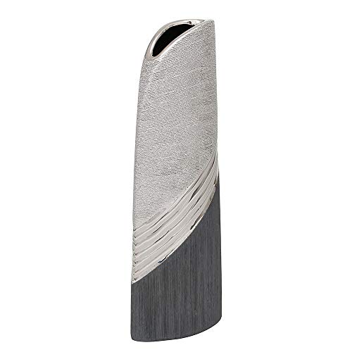 Edle Moderne Deko Designer Keramik Vase in Silber-grau hoch. Maße L/B/H:...