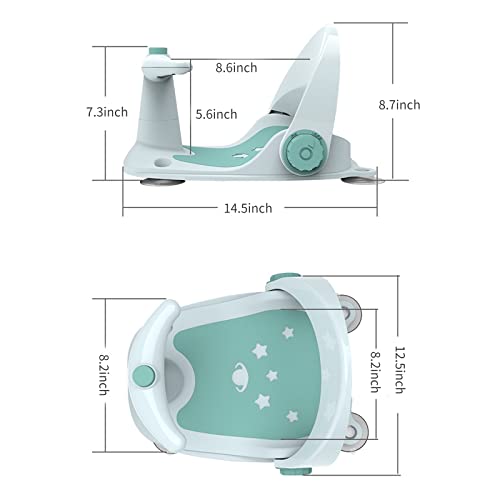 Reiktlud Baby Bath Seat,Infant Baby Bath Tubs Seat, Baby Bathtub Seat For Sit-Up 6 To 18 Months,Baby Bath Shower Chair With Adjustable Backrest Support,Non-Slip Soft Mat,Secure Suction Cups (Blue) #TOP5