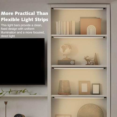 Image of Under Cabinet Lights Plug in Led Light Strip 12 Inch 15W Dimmable Timing Under Counter Lights for Kitchen, Workbench, Desk Male and Female Connection 3 Pack
