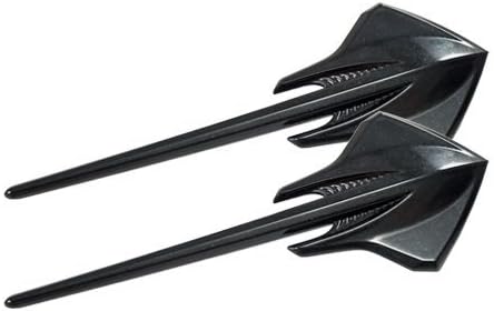 C2 C3 & C7 Corvette Vette Black Carbon Flash Stingray Mako Shark Emblems - Pair