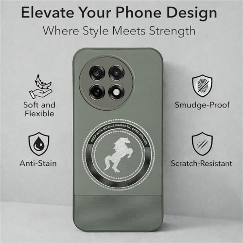 Image of Jkobi PU Leather Finish Back Cover Case for OnePlus 13R (Professional Minimalist Texture | MagSafe Compatile | Camera Protection | Sleek Sober Formal)