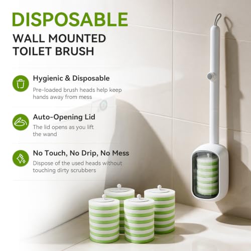 MUEE Disposable Toilet Brush Holder with 24 Refills, Pre-Loaded Cleaner System by MUEE - Used condition - Image 2