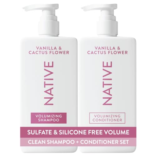 Native Vanilla & Cactus Flower Shampoo and Conditioner Contain Naturally Derived Ingredients |All Hair Type Color & Treated Fine to Dry Damaged Sulfate & Dye Free - 2-Pack