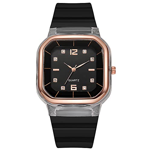 Reloj digital de moda con esfera para mujer, correa de silicona de cuarzo, para hombre y mujer, para parejas, estudiantes, para ancianos, D, talla única
