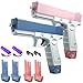 Electric Water Pistol 2 Pcs (Blue & Pink), High-Powered Water Guns for Kids with 2 Detachable Magazines, Long Range Pressurised Squirt Gun for Summer Pool Beach, Cat Play, Birthday Gift for Boys Girls