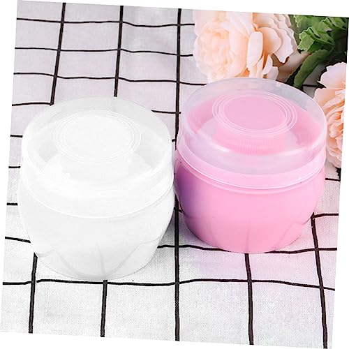 HAPINARY 2 Conjuntos De Puff De Pelúcia Para Bebê Recipiente Transparente Recipientes De Maquiagem P