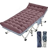 Cama plegable XXL, extra ancha de 81 cm, con colchón, para adultos, cama de camping, capacidad de carga de 250 kg, cama plegable, con bolsillo lateral, tumbona portátil, camping, exterior, viajes