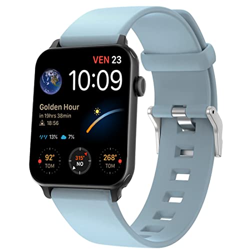 Image of Vortex Bluetooth Calling Smartwatch with Stylish 1.80 inch Curved IPS Display, Working Crown, Heart & Spo2 Monitoring, 100+ Watch Faces, Activity Tracking for Men & Women - Sky Blue