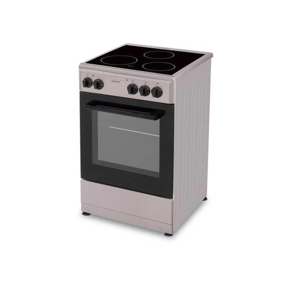 OCEANIC - Cuisiniere vitrocéramique 50 x 50 cm, four convection naturelle, four 48L silver