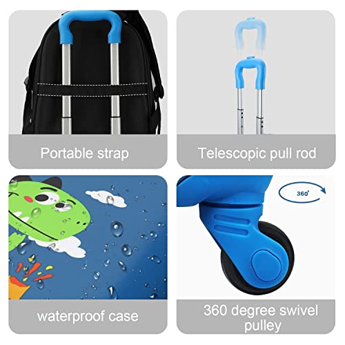 Emissary Kids Luggage With Wheels For Boys - 18” Dinosaur Kids Suitcase With 14” Backpack - Kids Carry On Luggage With Wheels - Kids Suitcases For Boys And Girls - Hard - Sided Rolling Kids Suitcase #TOP2