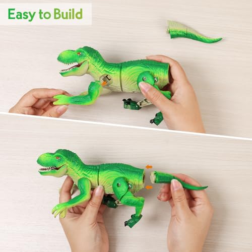 Image of IQKidz RC Dinosaur Toy for Kids 3-5, Realistic Walking Tyrannosaurus Dino Robot for Boy and Girl, Small Electronic Pets as Gift for Age 4 6 7 8 9 10-12 Year Old