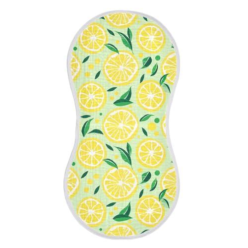 Yellow Lemon Slices Baby Burp Cloths for Boys and Girls, Soft Muslin Spit Up Towels, 22