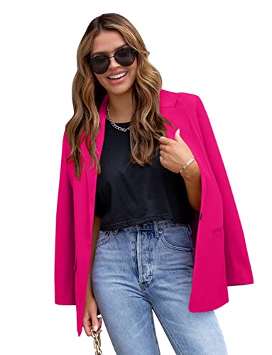 Image of CRAZY GRID Womens Casual Blazer Jacket Long Sleeve Open Front Work Office Blazer Lapel Button Jacket