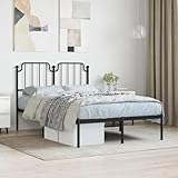 Couleur : noir Matériau : acier. Dimensions totales : 196 x 125 x 102 cm (L x l x H). Hauteur sous le lit : 26 cm. Taille du matelas adaptée : 120 x 190 cm (l x L) (le matelas n'est pas inclus). Assemblage nécessaire : oui.