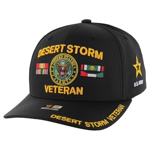 Image of Desert Storm Veteran Hat for Men Officially Licensed US Army Combat Veterans Embroidered Adjustable Baseball Cap