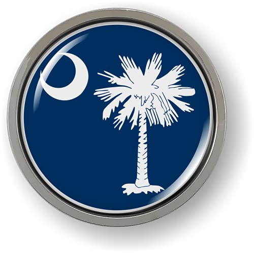 South Carolina State Flag 3D Domed CAR Emblem Badge Sticker Round | eBay