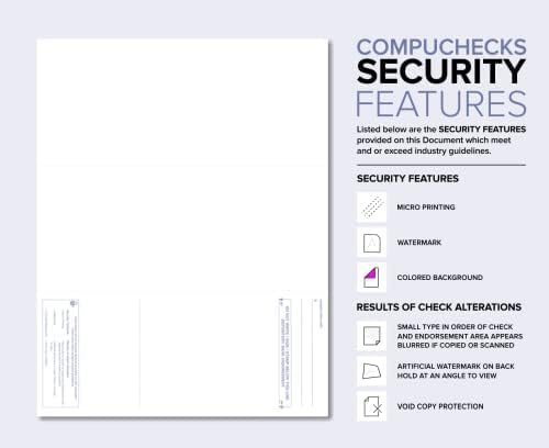 Compuchecks 2500 Blank Check On Bottom Stock Paper Compatible with QuickBooks and Versa Check (Platinum Pinstripe) Print Easy Your Secure Computer Laser Checks for Business Payroll Or Personal Use