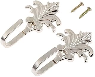 Hicello 2Pcs Curtain Hooks Vintage Tieback Maple Hold Back Hooks With Screws