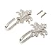 Produktbild 2Pcs Silber Vintage Ahorn Blätter Vorhang Drapierung Tieback Tür Wand Tuch Mantel Haken Halterung mit Schrauben