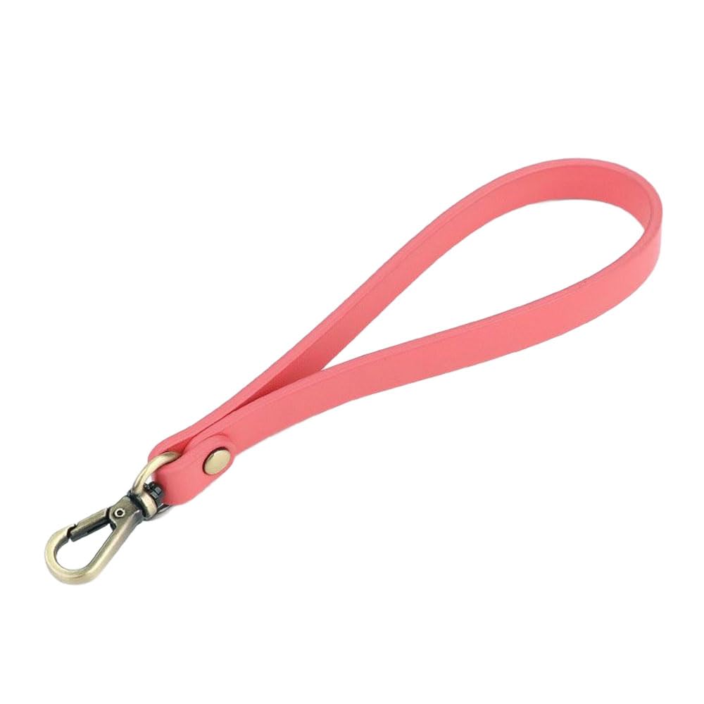 Globellapro 1Pcs Faux Leather Wristlet Strap Leather Wrist Lanyard Replacement Wrist Strap with Bronze Clasp for Clutch Wallet Keychain Bag Accessories, Pink