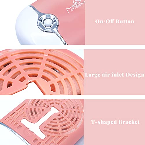Greenlife® Usb Rechargeable Portable Mini Fan Cooling Fan Bladeless Handheld Eyelash Dryer Mini Handheld Fan Air Conditioning Blower For Eyelash Extension (Rose) #TOP3