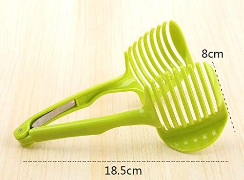 Miniatura 2 de WOIWO Cortador de frutas y verduras redondo tomate limón huevo rack cortador herramientas de cocina verde