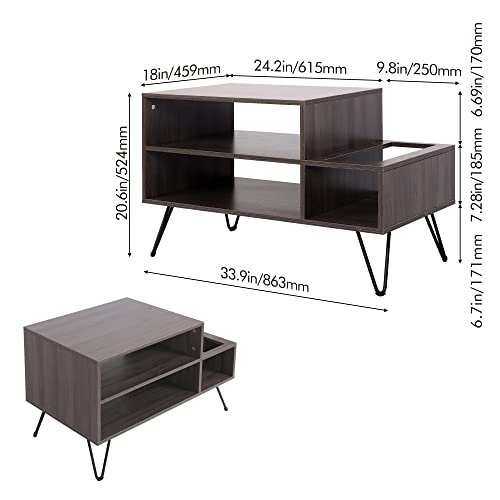 tonchean Support pour tourne-disque vinyle avec pieds en métal pour chambre à coucher, salon Gris 86,6 x 46 x 53,6 cm - Les Beatles, Paul McCartney, John Lennon, RIngo Starr, George Harrison tonchean Support pour tourne-disque vinyle avec pieds en métal pour chambre à coucher, salon Gris 86,6 x 46 x 53,6 cm – Image 5