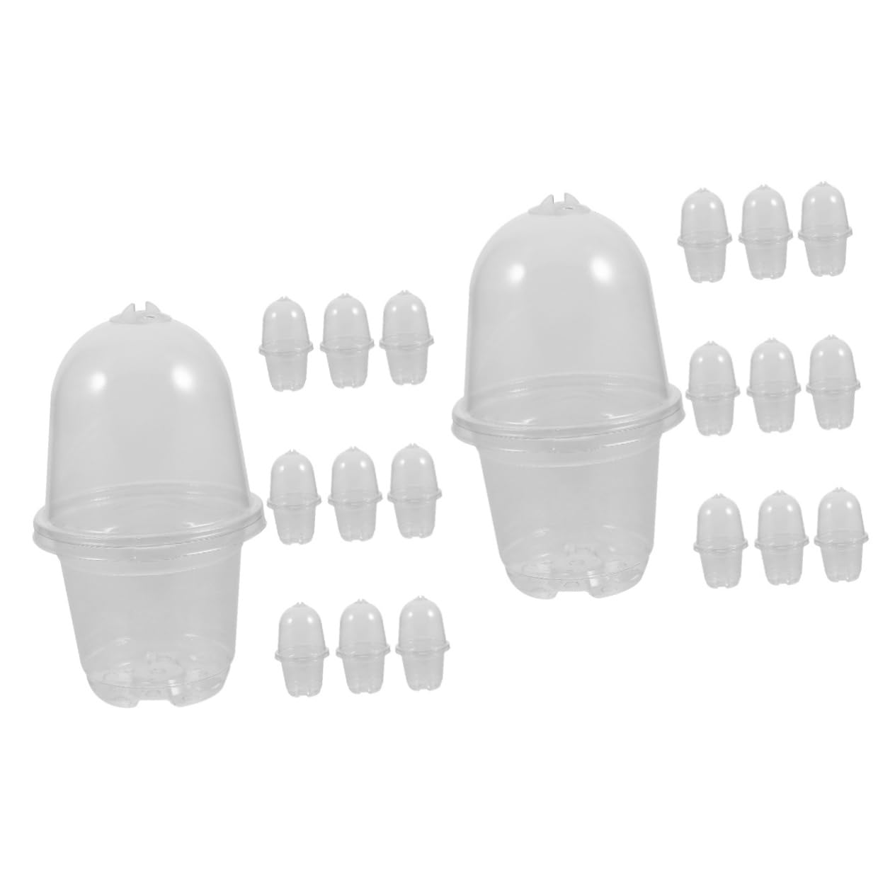 INOOMP 20sets Vasi Da Giardino Con Copertura Umidificatrice Vasi Per Piante Trasparenti Con Drenaggio e Design Moderno Per Casa e Giardino