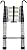 XIAQINN Telescoping Ladder 12.5feet / 15.5feet / 20ft / 14feet, Aluminum Telescopic Extension Ladders with Hook, for Home Roof Top Attic Outdoor, Loads 330lbs