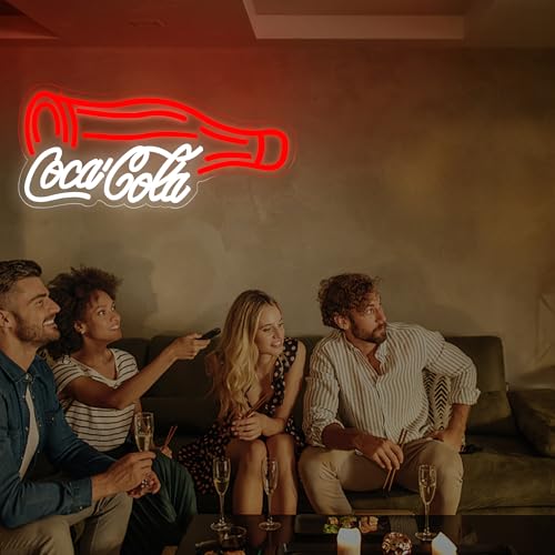 Image of Cola Neon Sign for Wall Decor Cola Neon Light for Bedroom Dimmable Led Business Sign Suitable for Man Cave Bar Pub Store Bistro Restaurant Party Club Birthday Gift Art Size 16.1 * 11.0 In(ZYLD114)