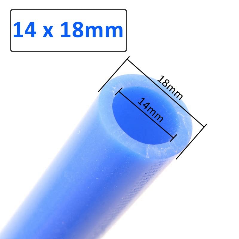 1M/pc Blue Food Grade Silicone Vacuum Tube Hose ID 2mm~25mm Flexible Food Grade Silica Gel Pipe Auto Car Racing Line Pipe Tube (Color : 14 x 18mm)