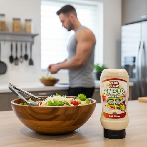 Laperva No Added Sugar Caesar Dressing, 425 ML, Zero Fat, Low Calorie, Vegan Friendly, Keto & Diet Suitable Salad Dressing