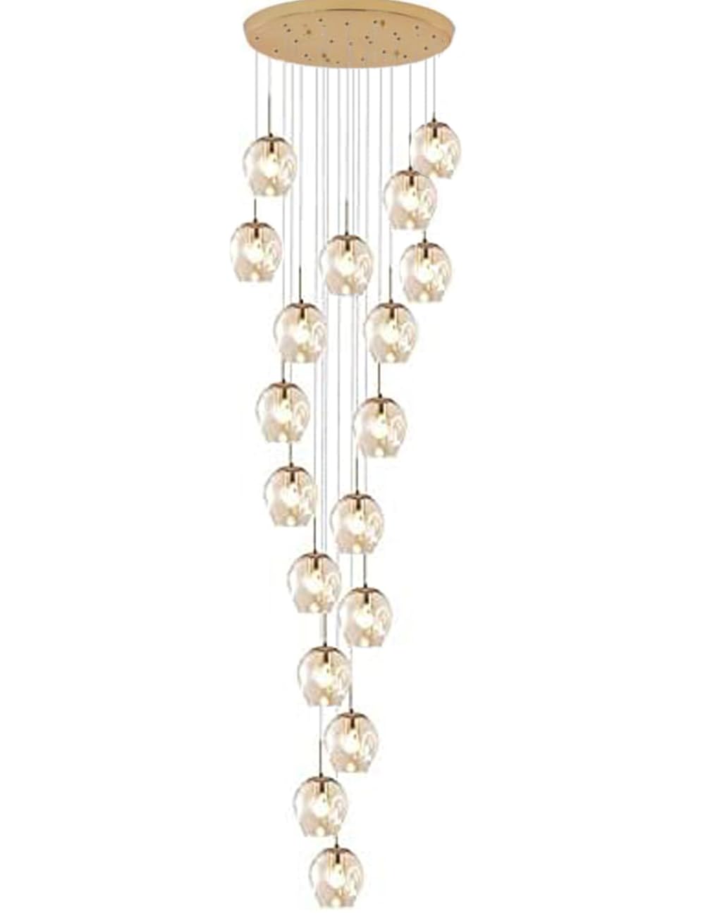 Lustre en verre champagne au design minimaliste haut de gamme