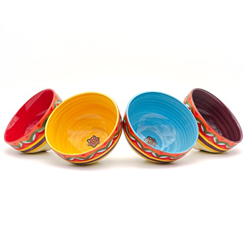 Euro Ceramica Ec-Gal-1001 Galicia Collection Andalusian-Inspired 16 Piece Dinnerware Set, Vibrant Assorted Patterns, Multicolor #TOP7