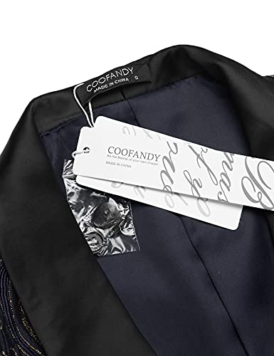 COOFANDY Men's Floral Dress Suit Luxury Embroidered Wedding Blazer Dinner Tuxedo Jacket for Party, Royal Blue, X-Large - Image 4