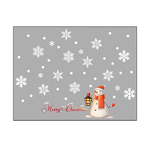 Plateau Rond Miroir Décorations de noël Stickers Stickers amovibles Articles de fête Décorations de fenêtre de maison Stickers intérieurs de maison Stickers Carreaux De Ciment Sol (White, One Size)
