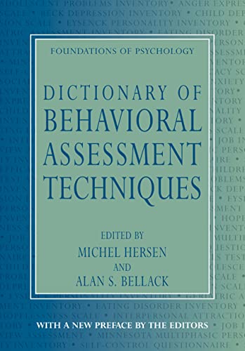 Dictionary of Behavioral Assessment Techniques (Foundations of Psychology)