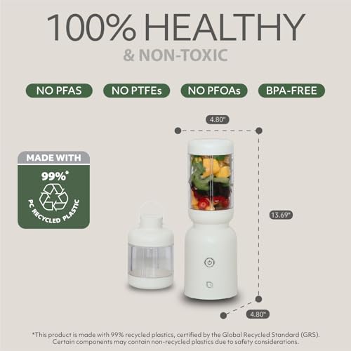 Image of WILLOW Eco Series Warrior Blender, Compact Personal Blender for Smoothies, Shakes & Ice Crushing, One-Button-Operation Smoothie Maker, 600 Watt Base, Includes 30 OZ Cup + To-Go Cup with 2 Lids