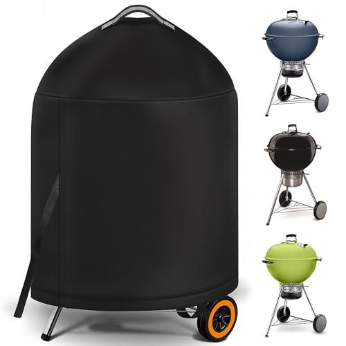 i COVER Grill Cover for Weber 22 Inch Charcoal Kettle- Waterproof BBQ Cover for Weber Char-Broil 22 Inch Charcoal Kettle Grills Barbecue Cover Kettle Grill Cover for Outdoor Grills