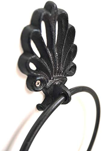 Kassbest Antique Cast Iron Towel Ring Rustic Towel Holder For Bathroom Accessories Wall Mounted thumb #5