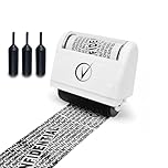 Identity Theft Protection Roller Stamps Wide Kit, Including 3-Pack Refills - Confidential Roller Stamp, Anti Theft, Privacy & Security Stamp, Designed for ID Blackout Security - Classy White