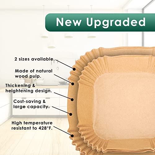 image for TDNE Air Fryer Paper Liners, 200 Pcs Parchment Paper, Air Fryer Dispos
