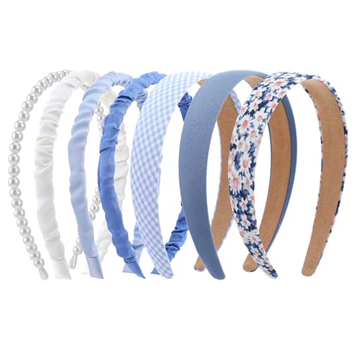 COMNICO Haarreifen Set Damen 7-teiliges Rutschfestes Mädchen-Stirnband-Set Verschiedene Modische Stirnbänder Niedlicher Stoff Glitzernde Mehrfarbige Haarbänder für Damen Mädchen Kinder