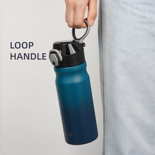 Image of Konokyo 18 oz Insulated Stainless Steel Sports Water Bottle with Straw Lid